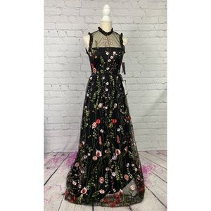 City Studio Floral Floor Length Dress